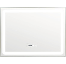 Oglindă baie cu LED, ramă aluminiu, dezaburire și funcție Touch 80x60 cm IP44 80-9-3-3K-thumb-1