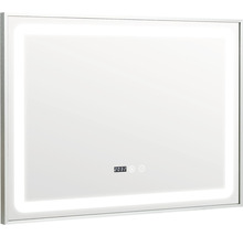 Oglindă baie cu LED, ramă aluminiu, dezaburire și funcție Touch 80x60 cm IP44 80-9-3-3K-thumb-0