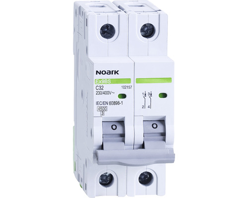 Disjunctor electric modular Noark 2P 32A 4,5kA, curbă C