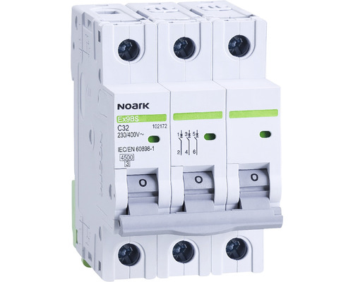 Disjunctor electric modular Noark 3P 32A 4,5kA, curbă C
