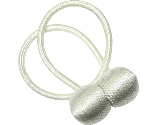 Legătoare draperie Flex-S cu magnet, alb, 48 cm, set 2 buc. Suport de perdea cu nod sferic