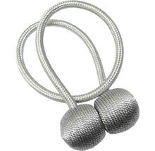Legătoare draperie Flex-S cu magnet, argintiu, 48 cm, set 2 buc.-thumb-0
