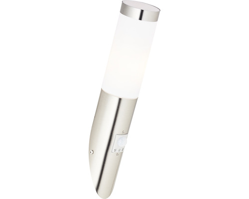 Aplică exterior Chorus E27 max. 1x20W, senzor de mișcare, IP44, oțel inoxidabil Lumină de perete din metal cu senzor de mișcare