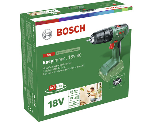 Mașină de găurit cu percuție cu acumulator Bosch EasyImpact 18V-40 în cutie