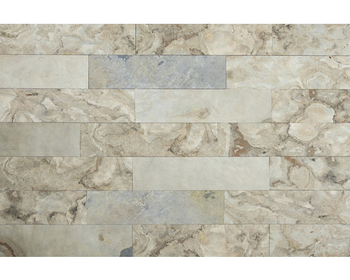 Piatră flexibilă autoadezivă StoneFlex Tan 15x61 cm Plăci dreptunghiulare de perete din piatră naturală cu suprafață marmorată