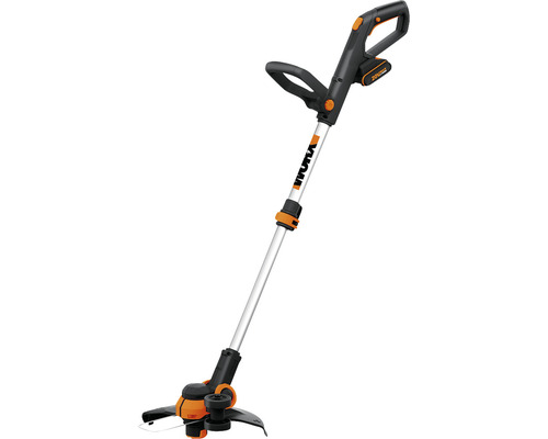 Trimmer de gazon cu acumulator cu tijă telescopică pentru grădină.