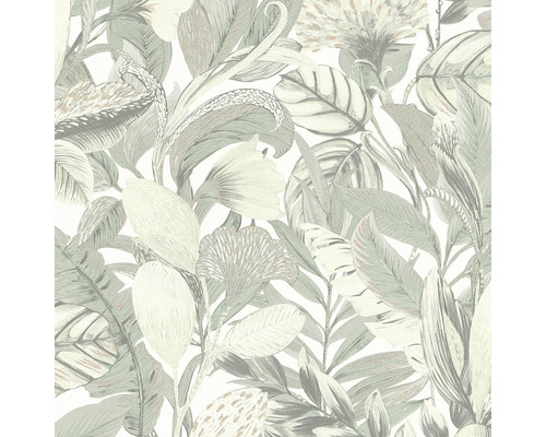 Tapet vlies Elle Decoration 2 model floral verde 10,05x0,53 m Tapet cu model de frunze și flori