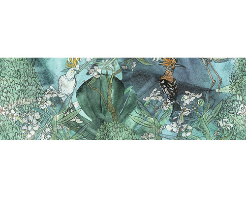 Pictură cu plante, păsări și flori