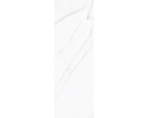 Faianță baie / bucătărie Carrara Sky rectificată 25x75 cm Placă albă cu aspect de marmură