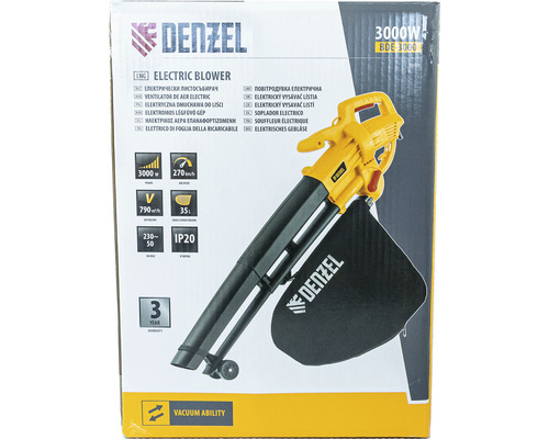Suflantă de frunze Denzel în cutie, model electric cu o putere de 3000 wați