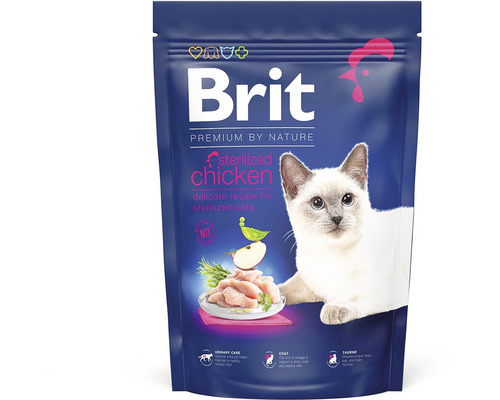 Hrană uscată pentru pisici Brit Premium By Nature Sterilized cu pui 1,5 kg-0