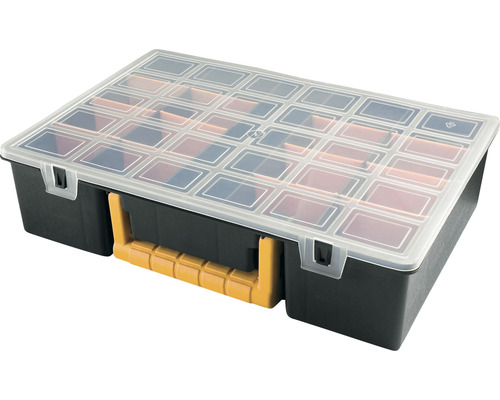 Cutie de sortare cu capac transparent și compartimente