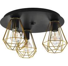Lumină de plafon cu trei becuri și abajur geometric