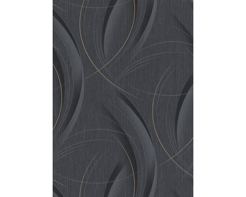 Tapet vlies 10218-15 GMK Fashion for Walls 3 negru 10,05x0,53 m Tapet cu model ondulat