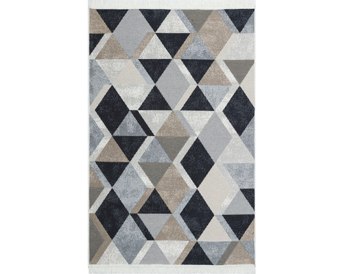 Covor modern Arya 10 bej/negru 120x180 cm, cu două fețe Covor cu model geometric triunghiular