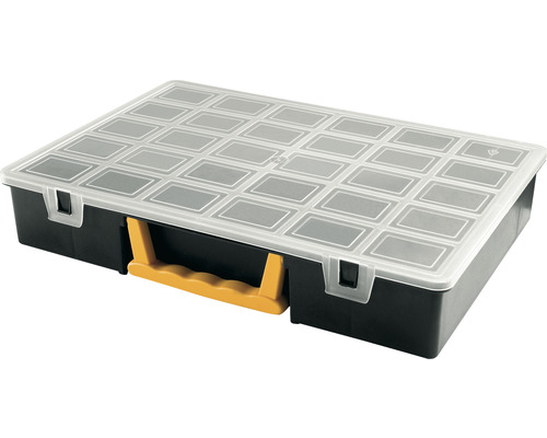 Cutie de sortiment cu compartimente și mâner