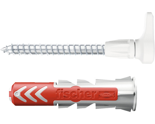 Dibluri plastic cu cârlig Fischer DuoPower EasyHook 10x50 mm, pachet 2 bucăți