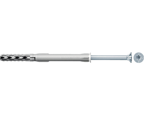 Dibluri plastic cu șurub Fischer SXR 8x100 mm, 50 bucăți, cap înecat, pentru rame/tocuri-0