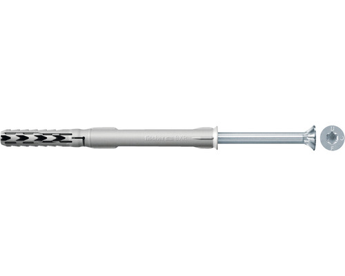 Dibluri plastic cu șurub Fischer SXR 8x150 mm, 25 bucăți, cap înecat, pentru rame/tocuri