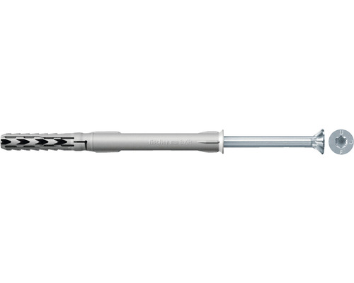 Dibluri plastic cu șurub Fischer SXR 8x170 mm, 25 bucăți, cap înecat, pentru rame/tocuri Dibluri plastic cu șurub Fischer SXR 8x170 mm, 25 bucăți, cap înecat, pentru rame/tocuri