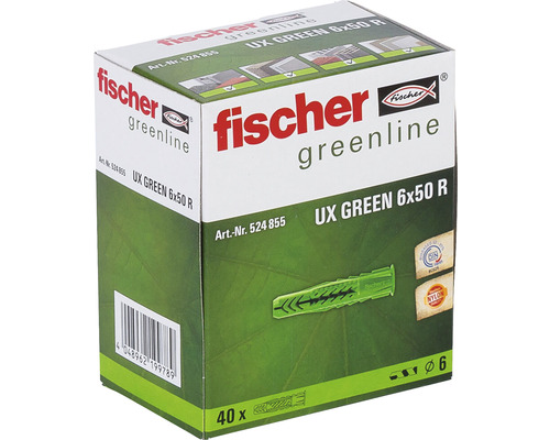 Fischer Greenline Diblu universal UX GREEN 6 x 50 R, pachet de 40 bucăți