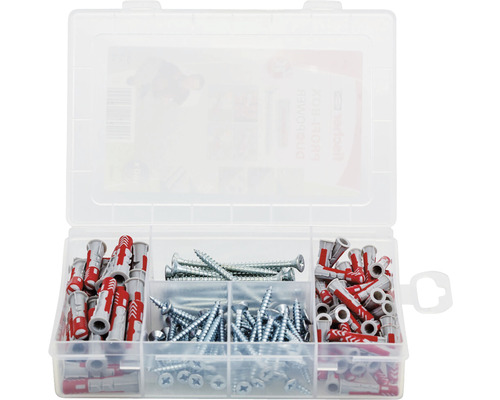 Cutie sortiment cu șuruburi și dibluri