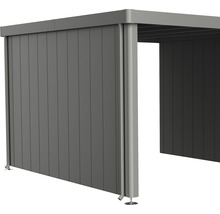 Copertină de terasă modernă din aluminiu cu perete lateral