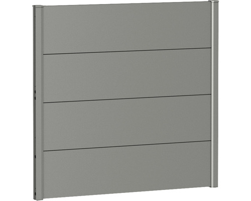 Panou grădină Biohort 100x90 cm gri cuarț metalizat Element de gard de grădină din aluminiu cu structură orizontală a panoului