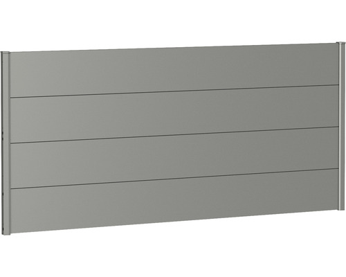Panou grădină Biohort 200x90 cm gri cuarț metalizat Element de gard din aluminiu cu panouri orizontale