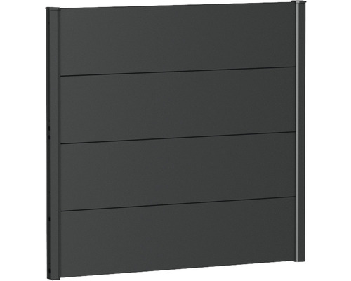 Panou grădină Biohort 100x90 cm gri închis metalizat Gard modular din aluminiu cu patru panouri orizontale
