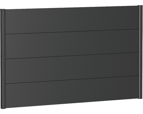 Panou grădină Biohort 150x90 cm gri închis metalizat Gard de grădină din aluminiu cu aspect de panou orizontal
