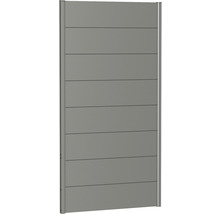 Ecran de intimitate gri din aluminiu cu aspect de panou orizontal