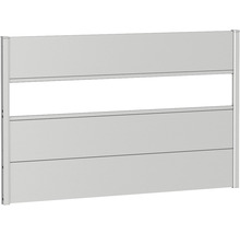 Element gard de grădină din aluminiu cu protecție vizuală și o zonă deschisă