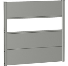 Gard gri de intimitate cu stâlpi de aluminiu