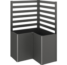 Jardinieră de colț înaltă cu paravan din aluminiu