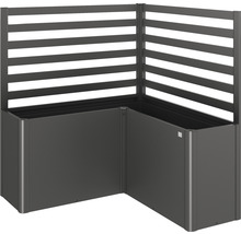 Jardinieră de colț supraînălțată cu paravan de confidențialitate din aluminiu pentru grădină