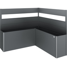 Jardinieră de colț cu ecran de confidențialitate din aluminiu