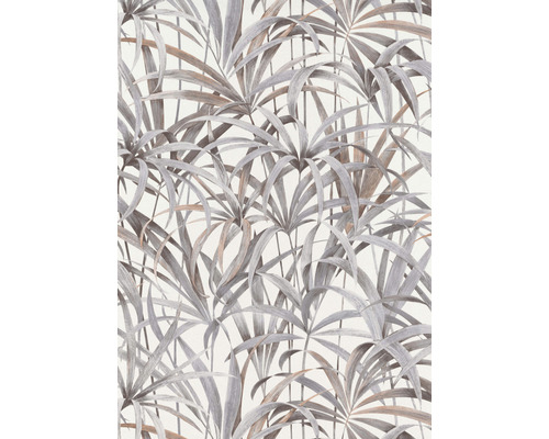 Tapet vlies Code Nature Grasses gri 10,05x0,53 m Tapet cu model de frunze de palmier
