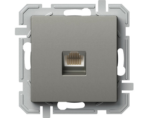Priză date RJ45 simplă TEM Logiq CAT5e, gri titan Priză date RJ45 simplă TEM Logiq CAT5e, gri titan
