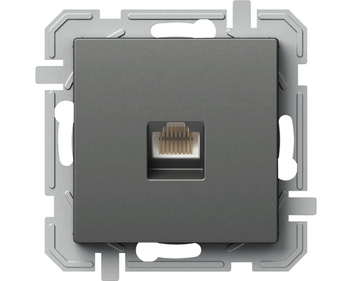 Priză date RJ45 simplă TEM Logiq CAT5e, antracit Priză date RJ45 simplă TEM Logiq CAT5e, antracit