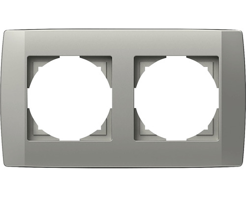 Ramă aparataje TEM Logiq 2 posturi, montaj orizontal/vertical, gri titan Ramă aparataje TEM Logiq 2 posturi, montaj orizontal/vertical, gri titan
