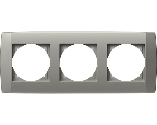 Ramă aparataje TEM Logiq 3 posturi, montaj orizontal/vertical, gri titan Ramă aparataje TEM Logiq 3 posturi, montaj orizontal/vertical, gri titan