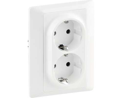 Priză dublă pentru montare pe perete