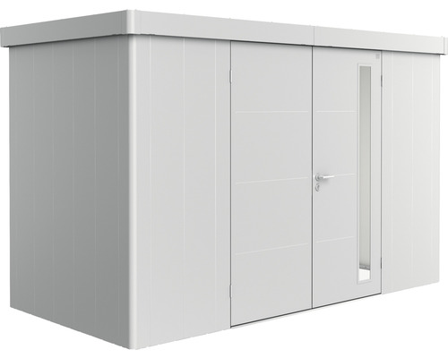 Magazie grădină Biohort Neo 1D metal ușă dublă 348x180 cm argintiu metalizat Cabină de grădină cu ușă dublă și fereastră laterală
