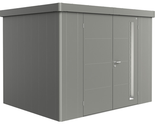 Magazie grădină Biohort Neo 2C metal ușă dublă 292x236 cm gri-cuarț metalizat Cabină metalică pentru grădină cu ușă dublă și fereastră