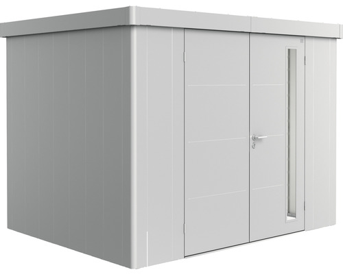 Magazie grădină Biohort Neo 2C metal ușă dublă 292x236 cm argintiu metalizat Cabină de grădină cu ușă și fereastră