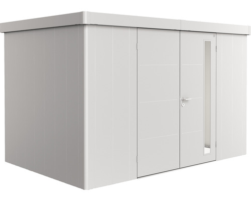 Magazie grădină Biohort Neo 2D metal ușă dublă 348x236 cm argintiu metalizat Casă de grădină spațioasă cu ușă și fereastră