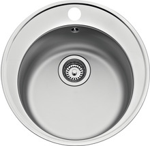 Chiuvetă rotundă din oțel inoxidabil cu set de scurgere și orificiu pentru robinet