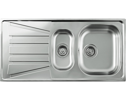 Chiuvetă bucătărie inox 1 cuvă CENTA Bunda 60 100x50 cm cu picurător reversibilă Chiuvetă din oțel inoxidabil cu picurător și două cuve