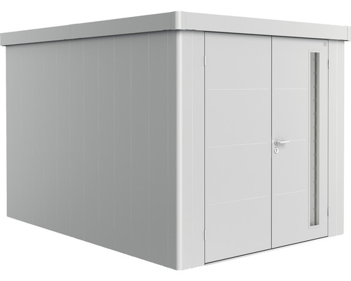 Magazie grădină Biohort Neo 4B metal ușă dublă 236x348 cm argintiu metalizat Cabină metalică de grădină cu ușă dublă și fereastră laterală